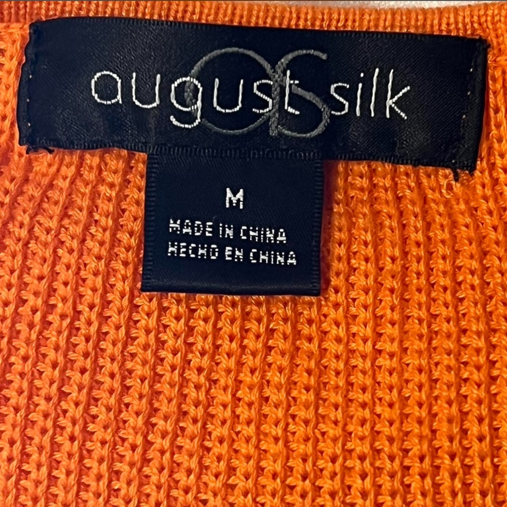 🧡August Silk Orange Knit Tank Top - Picture 3 of 4
